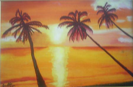 Coucher de soleil a Tahiti